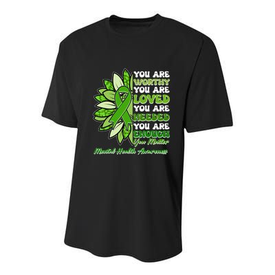 Mental Health Awareness You Matter Youth Performance Sprint T-Shirt