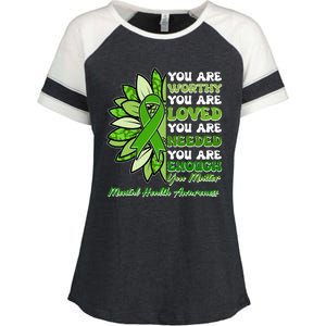 Mental Health Awareness You Matter Enza Ladies Jersey Colorblock Tee