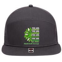 Mental Health Awareness You Matter 7 Panel Mesh Trucker Snapback Hat