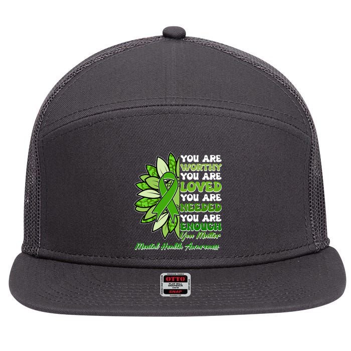 Mental Health Awareness You Matter 7 Panel Mesh Trucker Snapback Hat