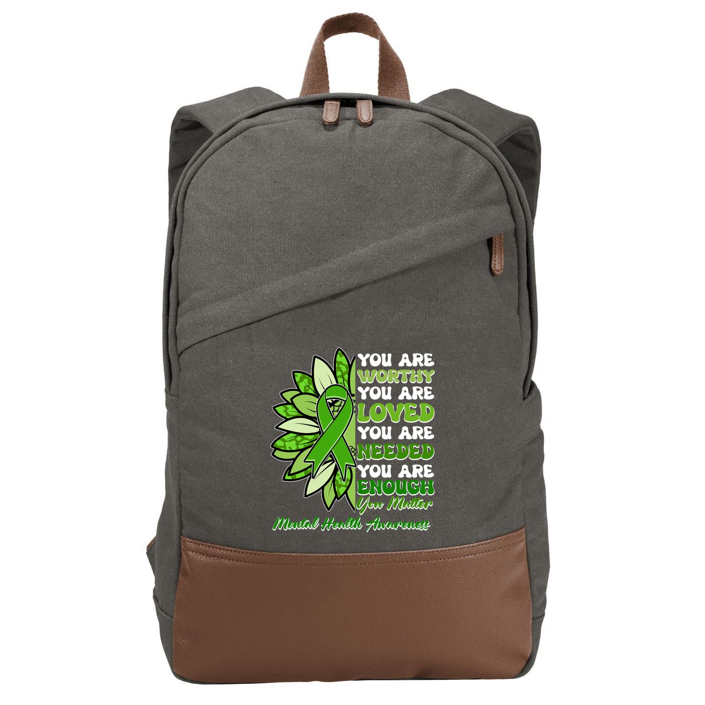 Mental Health Awareness You Matter Cotton Canvas Backpack