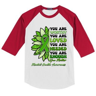 Mental Health Awareness You Matter Kids Colorblock Raglan Jersey