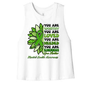 Mental Health Awareness You Matter Women's Racerback Cropped Tank