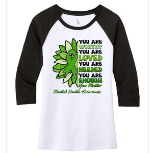 Mental Health Awareness You Matter Women's Tri-Blend 3/4-Sleeve Raglan Shirt