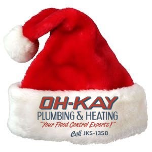 Mens Home Alone OHKAY Plumbing & Heating Premium Christmas Santa Hat