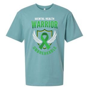 Mental Health Awareness Or Tal Health Warrior Unbreakable Gift Sueded Cloud Jersey T-Shirt