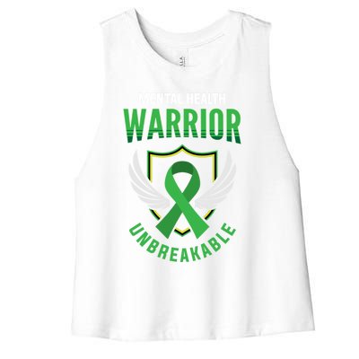 Mental Health Awareness Or Tal Health Warrior Unbreakable Gift Women's Racerback Cropped Tank