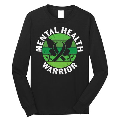 Mental Health Awareness Funny Mental Health Warrior Gift Long Sleeve Shirt