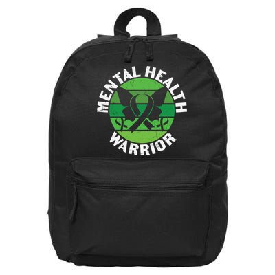 Mental Health Awareness Funny Mental Health Warrior Gift 16 in Basic Backpack