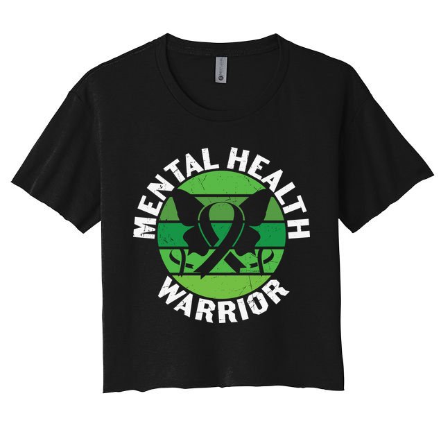 Mental Health Awareness Funny Mental Health Warrior Gift Crop Top