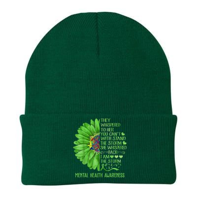 Mental Health Awareness Matters Sunflower I Am The Storm Knit Cap Winter Beanie