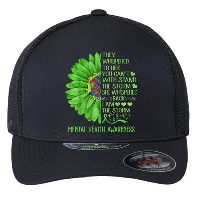 Mental Health Awareness Matters Sunflower I Am The Storm Flexfit Unipanel Trucker Cap