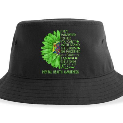 Mental Health Awareness Matters Sunflower I Am The Storm Sustainable Bucket Hat