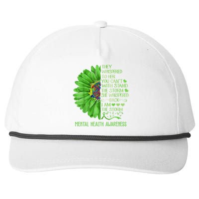 Mental Health Awareness Matters Sunflower I Am The Storm Snapback Five-Panel Rope Hat