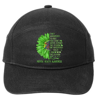 Mental Health Awareness Matters Sunflower I Am The Storm 7-Panel Snapback Hat