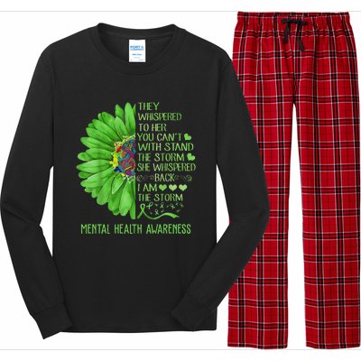 Mental Health Awareness Matters Sunflower I Am The Storm Long Sleeve Pajama Set