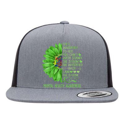 Mental Health Awareness Matters Sunflower I Am The Storm Flat Bill Trucker Hat