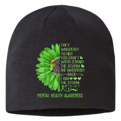 Mental Health Awareness Matters Sunflower I Am The Storm Sustainable Beanie