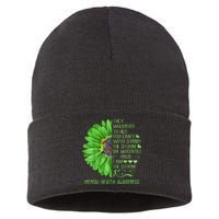 Mental Health Awareness Matters Sunflower I Am The Storm Sustainable Knit Beanie