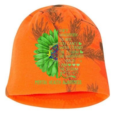 Mental Health Awareness Matters Sunflower I Am The Storm Kati - Camo Knit Beanie