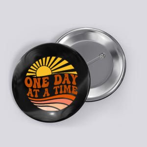 Mental Health Awareness One Day At A Time Retro Sunshine Button