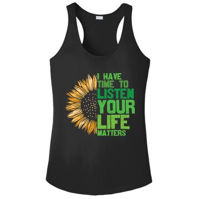 Mental Health Awareness I Have Time To Listen Matter Ladies PosiCharge Competitor Racerback Tank