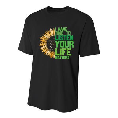 Mental Health Awareness I Have Time To Listen Matter Youth Performance Sprint T-Shirt