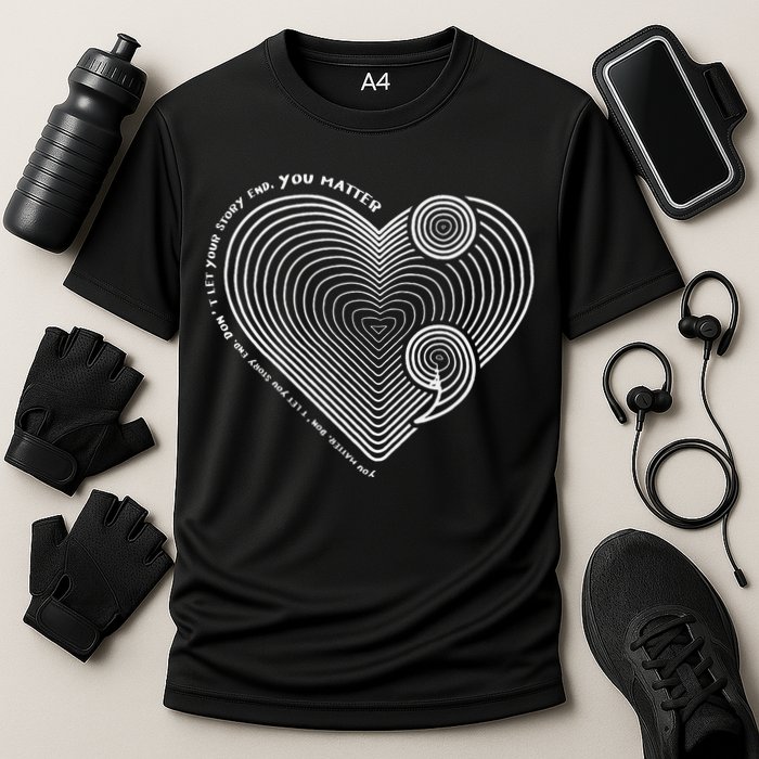 Mental Health Awareness Heart SemiColon Anti Suicide Cooling Performance Crew T-Shirt