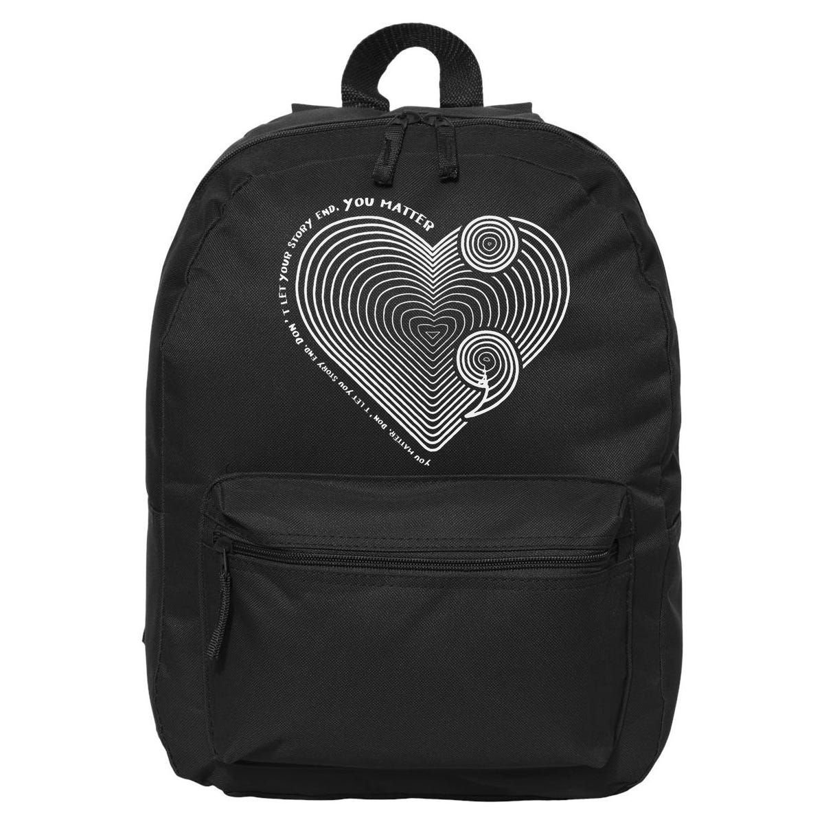 Mental Health Awareness Heart SemiColon Anti Suicide 16 in Basic Backpack