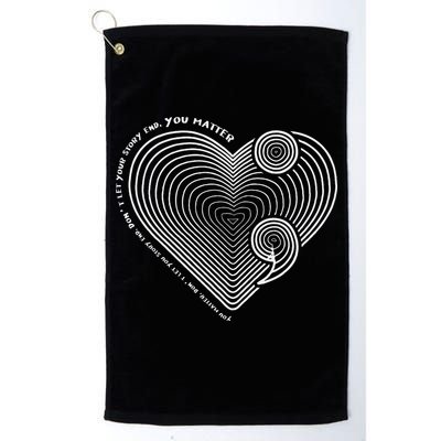 Mental Health Awareness Heart SemiColon Anti Suicide Golf Towel