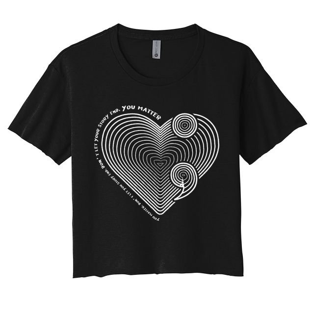Mental Health Awareness Heart SemiColon Anti Suicide Crop Top