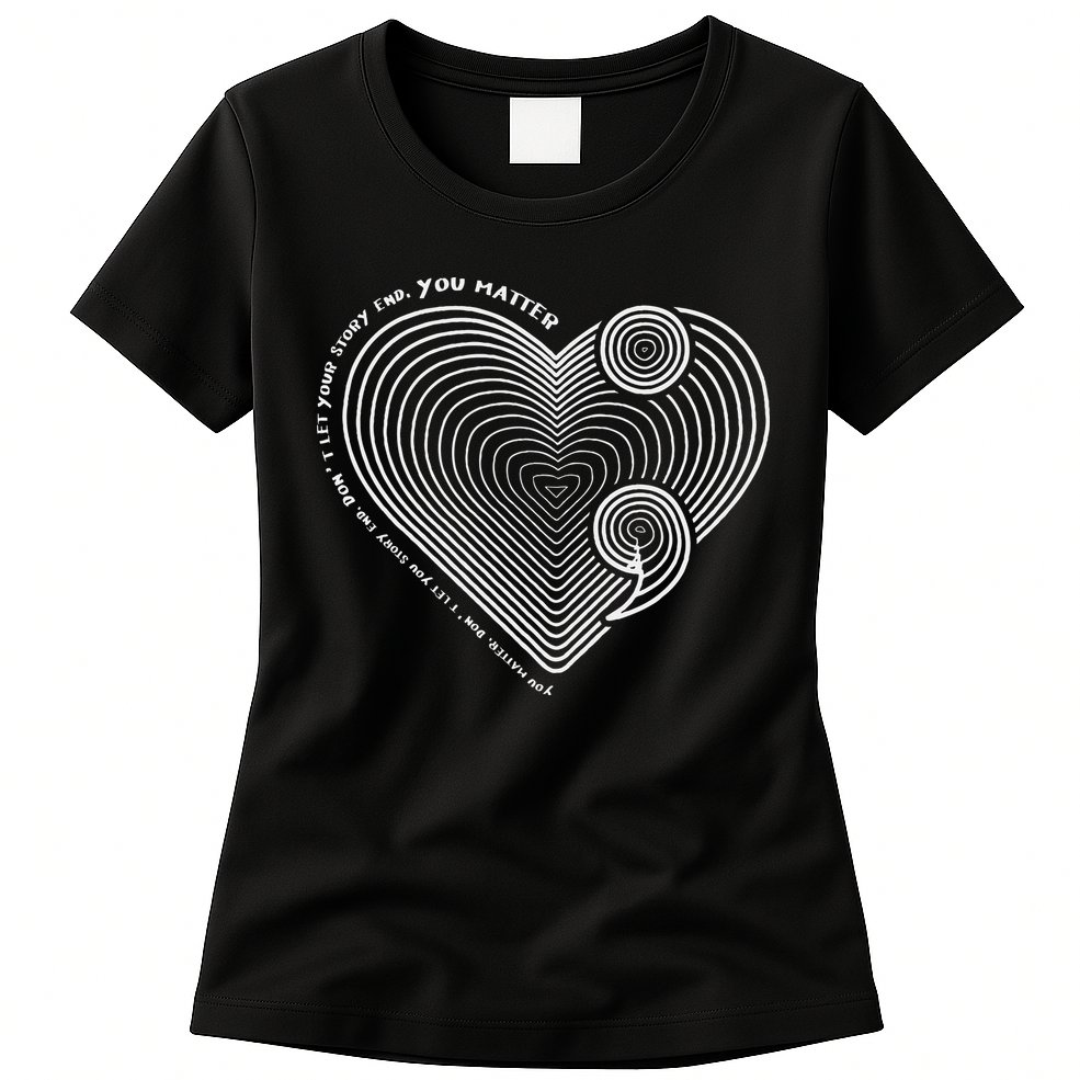 Mental Health Awareness Heart SemiColon Anti Suicide Womens T-Shirt