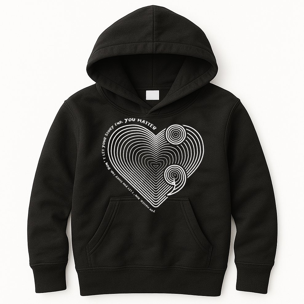 Mental Health Awareness Heart SemiColon Anti Suicide Kids Hoodie