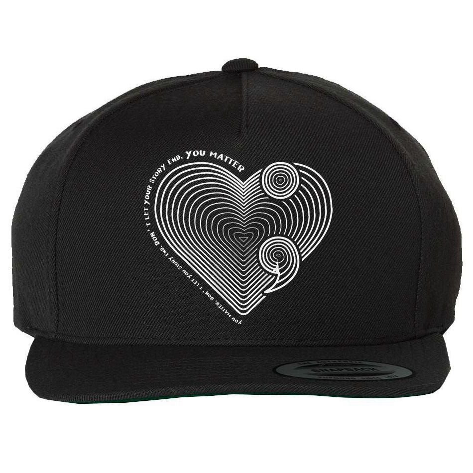 Mental Health Awareness Heart SemiColon Anti Suicide Wool Snapback Cap