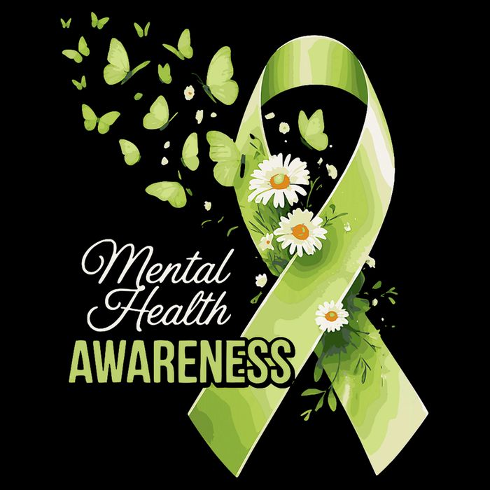 Mental Health Awareness Butterfly Green Ribbon  Doggie Tank