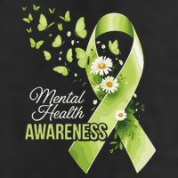 Mental Health Awareness Butterfly Green Ribbon  11oz C Handle Ceramic Mug