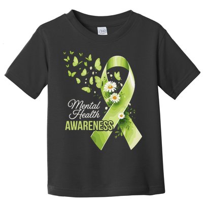Mental Health Awareness Butterfly Green Ribbon  Toddler T-Shirt