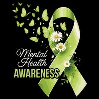 Mental Health Awareness Butterfly Green Ribbon  Women's Crop Top Tee