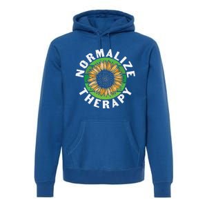 Mental Health Awareness Normalize Therapy Self Improvet Gift Premium Hoodie