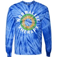 Mental Health Awareness Normalize Therapy Self Improvet Gift Tie-Dye Long Sleeve Shirt