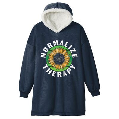 Mental Health Awareness Normalize Therapy Self Improvet Gift Hooded Wearable Blanket