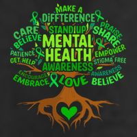 Mental Health Awareness Tree Drawing Word Art Cool Comfort Performance Bucket Hat