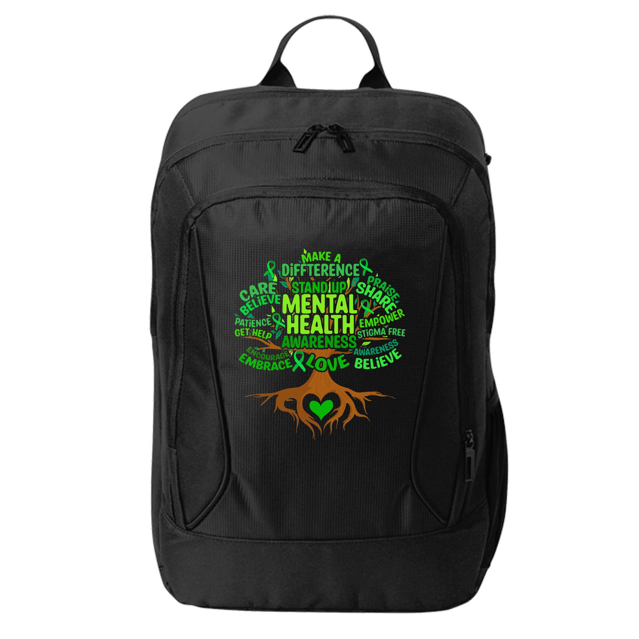 Mental Health Awareness Tree Drawing Word Art City Backpack