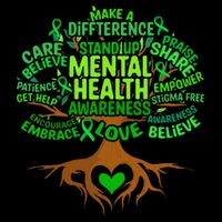 Mental Health Awareness Tree Drawing Word Art Sustainable Bucket Hat