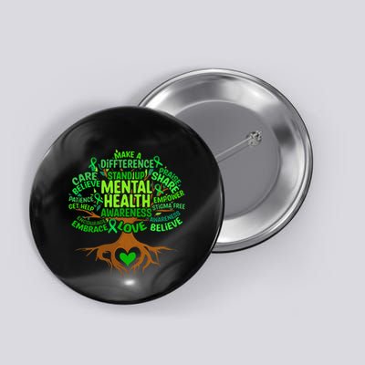 Mental Health Awareness Tree Drawing Word Art Button