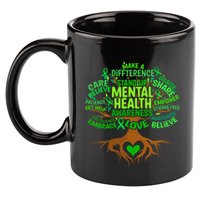 Mental Health Awareness Tree Drawing Word Art 11oz C Handle Ceramic Mug