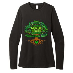 Mental Health Awareness Tree Drawing Word Art Womens CVC Long Sleeve Shirt