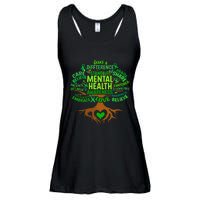 Mental Health Awareness Tree Drawing Word Art Ladies Essential Flowy Tank