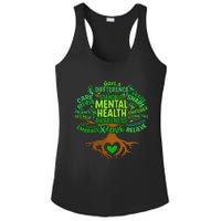 Mental Health Awareness Tree Drawing Word Art Ladies PosiCharge Competitor Racerback Tank