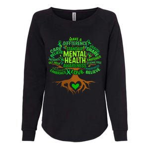 Mental Health Awareness Tree Drawing Word Art Womens California Wash Sweatshirt